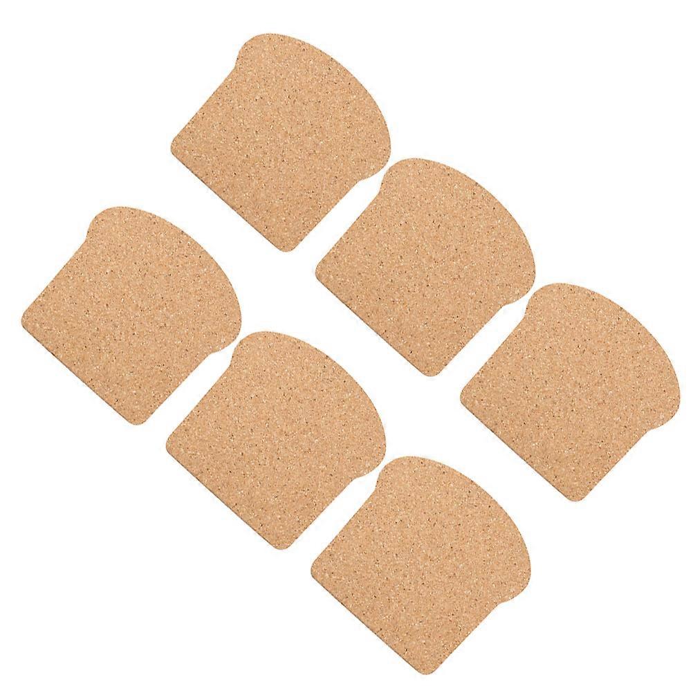 6Pcs Simple Cork Placemat Practical Heat Insulation Mats for Home Table Coasters