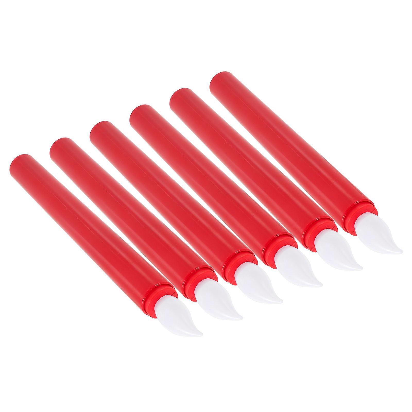 LED Candles for Christmas with Appearance and Energy Saving LED Light for Decoration in Red ABS 3 Pairs