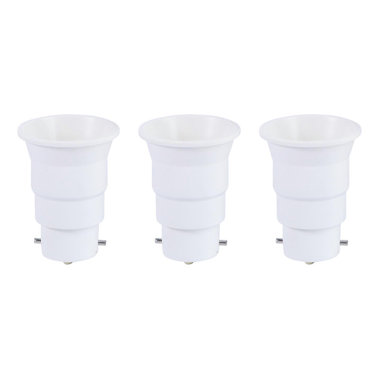 B22 to E27 Light Bulb Converter Socket Adapter in White Plastic for LED Fixtures 3 Pieces