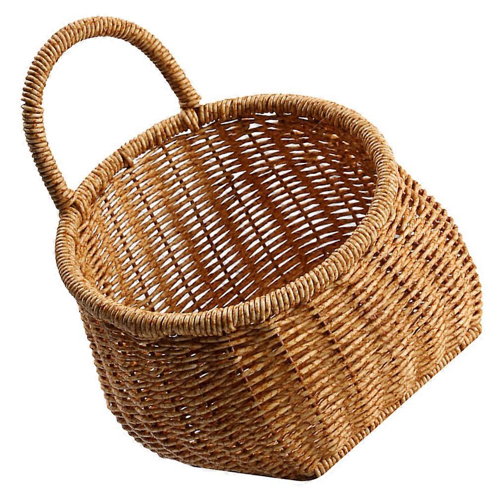 Hanging Basket for Kitchen Storage PP Material Khaki Color Lightweight and SpaceSaving 12.5x10x16.5in