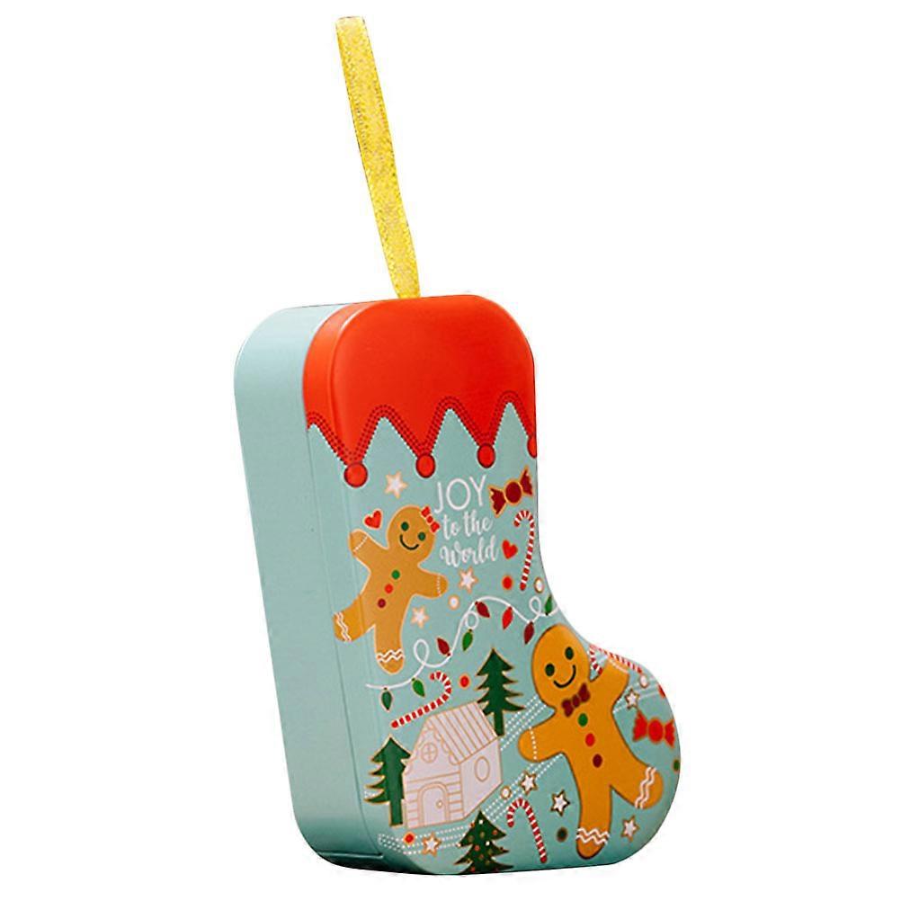 Xmas Tins Rectangular Design Christmas Cookie Jars 5.5×3.7×2in 1Set