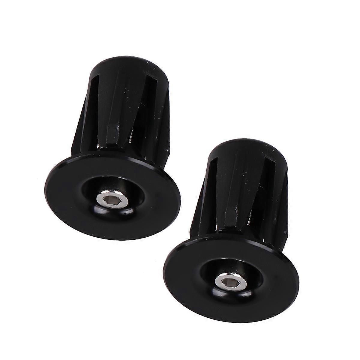 Threaded Handlebar Plugs Aluminum Alloy Mountain Bike Handle Plug M4X34mm Black Easy Installation and Removal 1 Pair
