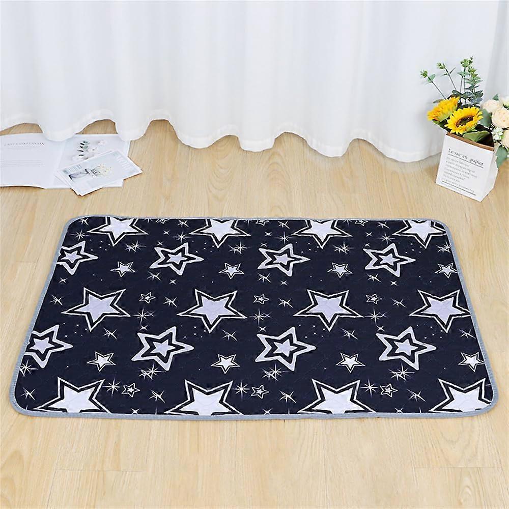 Geometric Puppy Pads, Reusable Dog Pee Pads 70x50 cm, Water Absorbent, Non-Slip Incontinence Mat, Star Pattern