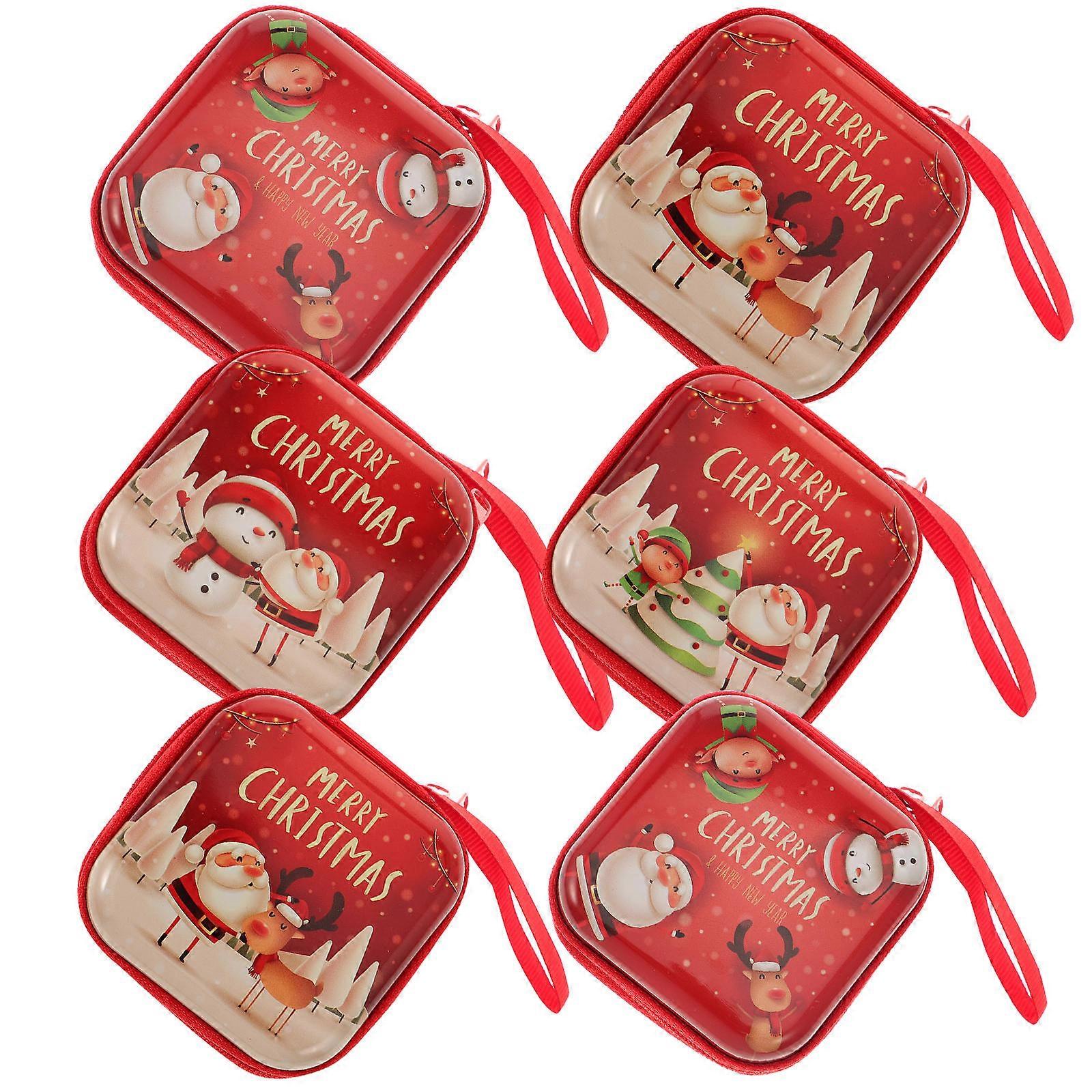 Christmas Coin Purse Mini Plush Unicorn Bag Girls Storage Pouch Holds Coins Keys 6Pcs