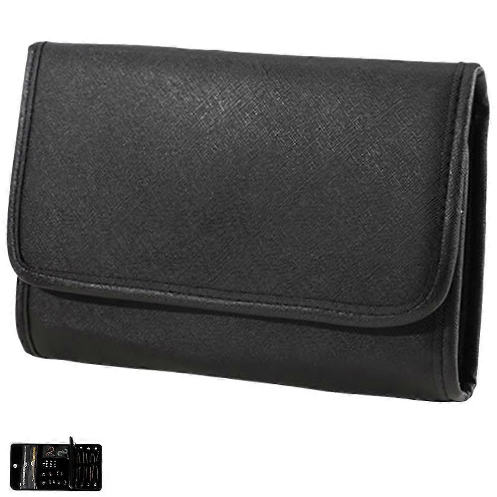 Portable Foldable PU Jewelry Organizer Roll Bag for Travel, Resistant Storage Pouch for Rings, Earrings, Necklaces – Compact Case for Business Trips