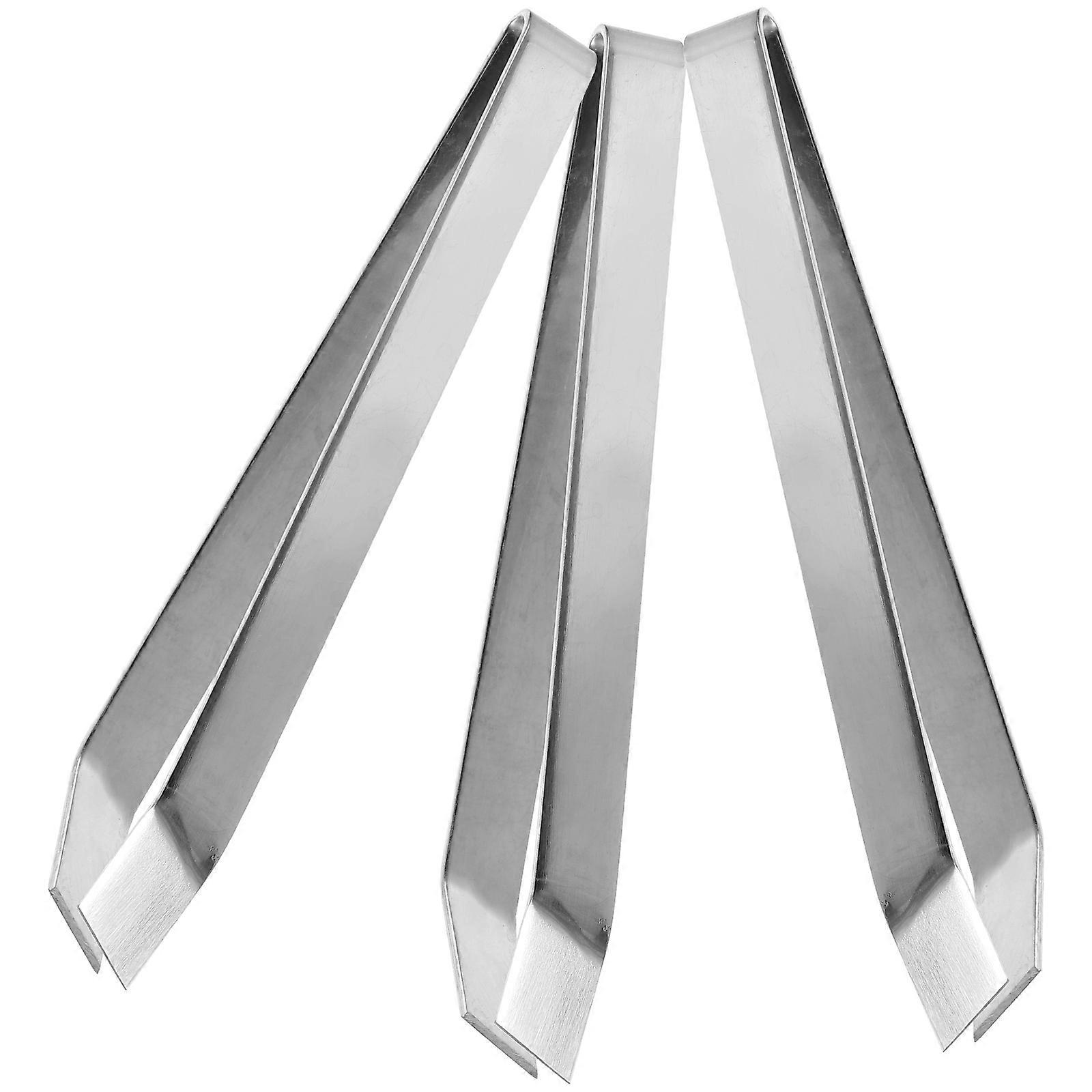 3Pcs Fish Bone Tweezers Manual Precision Tweezers for Removal Tools Silver