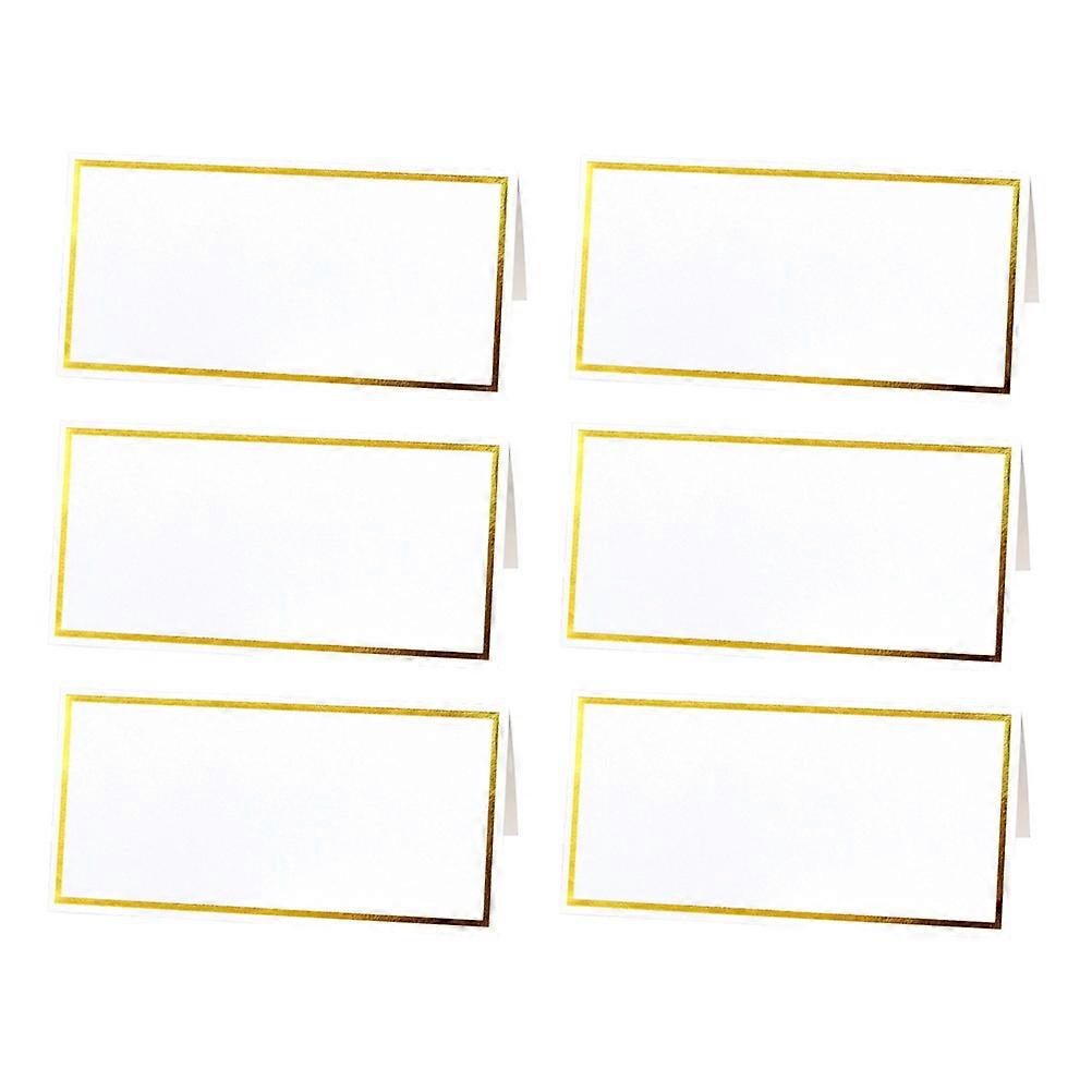 Simple Blank Place Cards for Wedding Made of Premium Paper with Gilt 50PCS Easy Folding