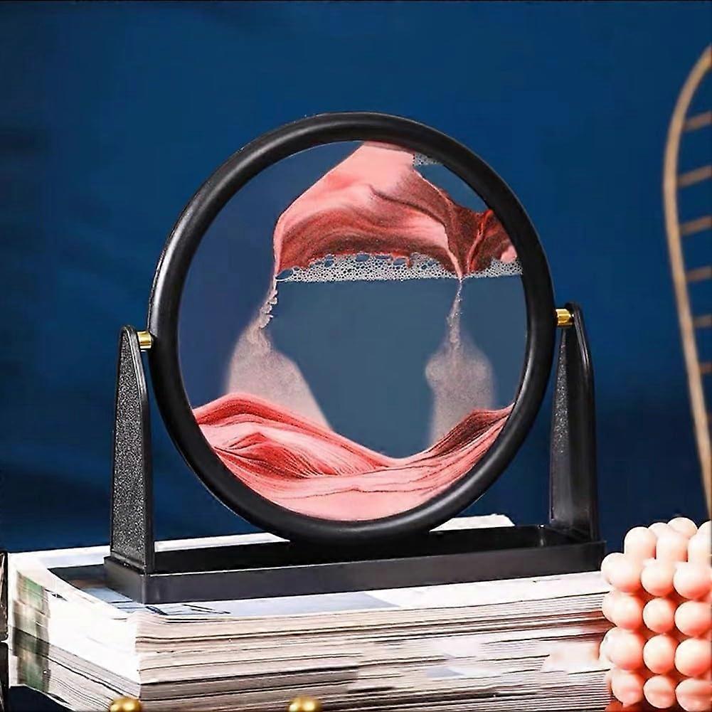 Quicksand Painting 3D Hourglass Liquid Motion Display Art Relaxation Desktop Frame for Home Office Decoration