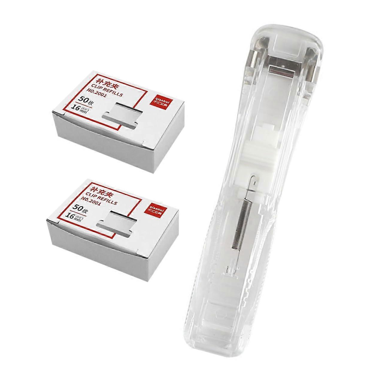 1Set Creative Document Clipper Transparent Binder without Boxes with Reusable Clips for Office and School for Easy Document Organization