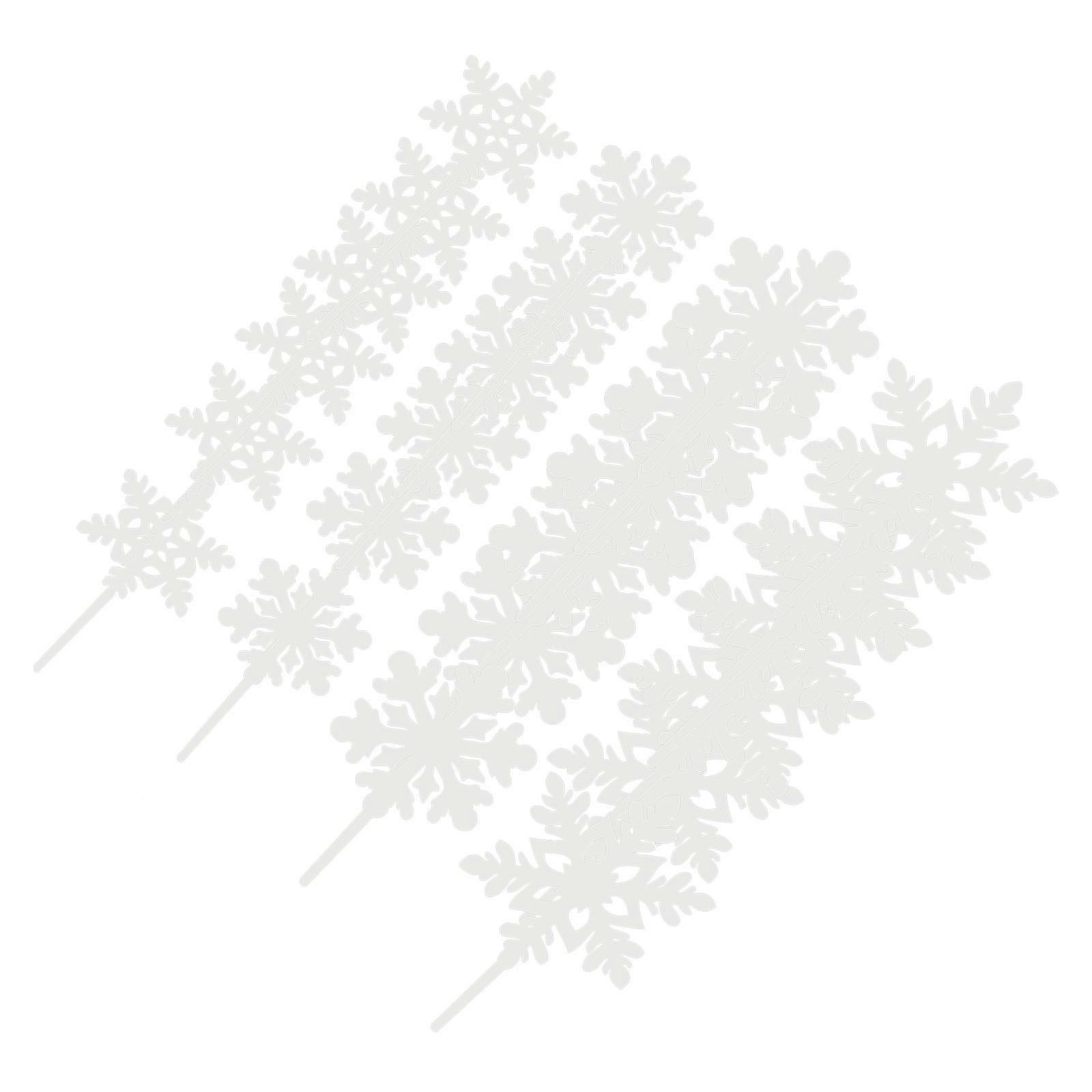 Cupcake Topper Acrylic Snowflake Christmas White 24Pcs