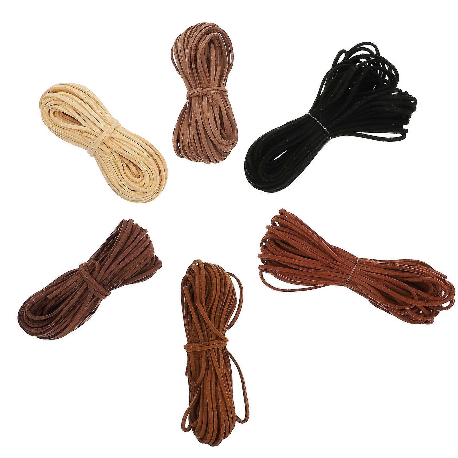 Beading Jewelry Rope 6Pcs Multi Suede String Ideal For Custom Length Cutting In DIY Jewelry And Craft Projects