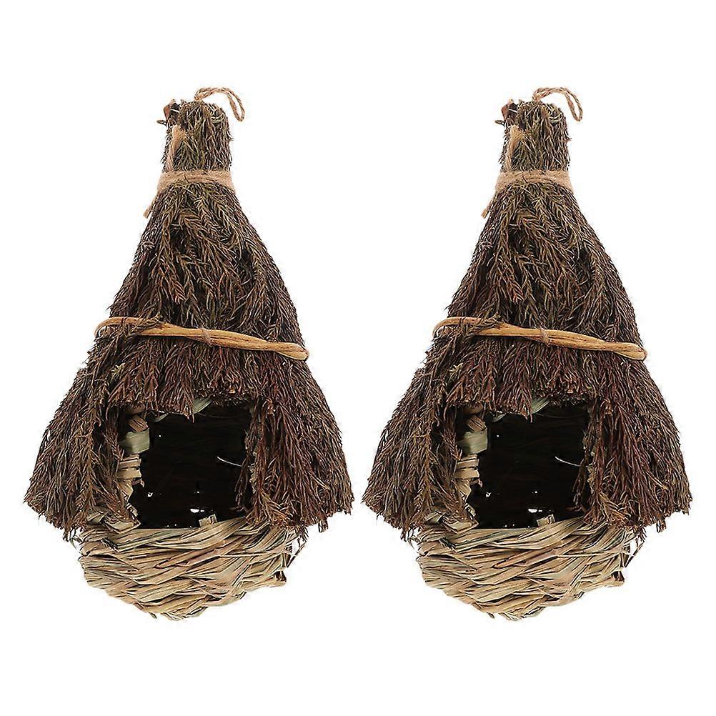 Here's a refined product description for your **2pcs Hand Woven Hanging Bird Nest Straw Roosting Pouches**:
### π¦ 2pcs Hand Woven Hanging Bird