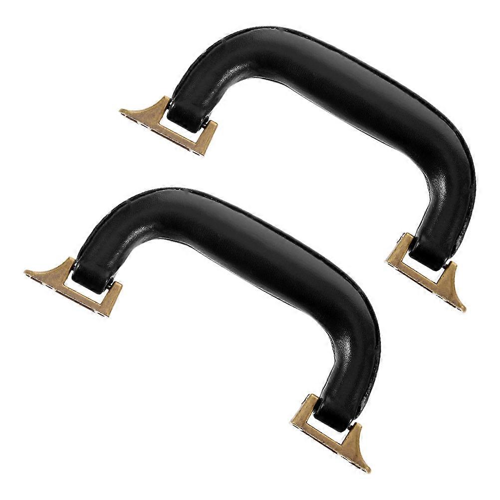 Here's a refined and professional product description for your **2pcs Black Faux Suitcase Handles with Antique Feet**:
### **2pcs Black Faux