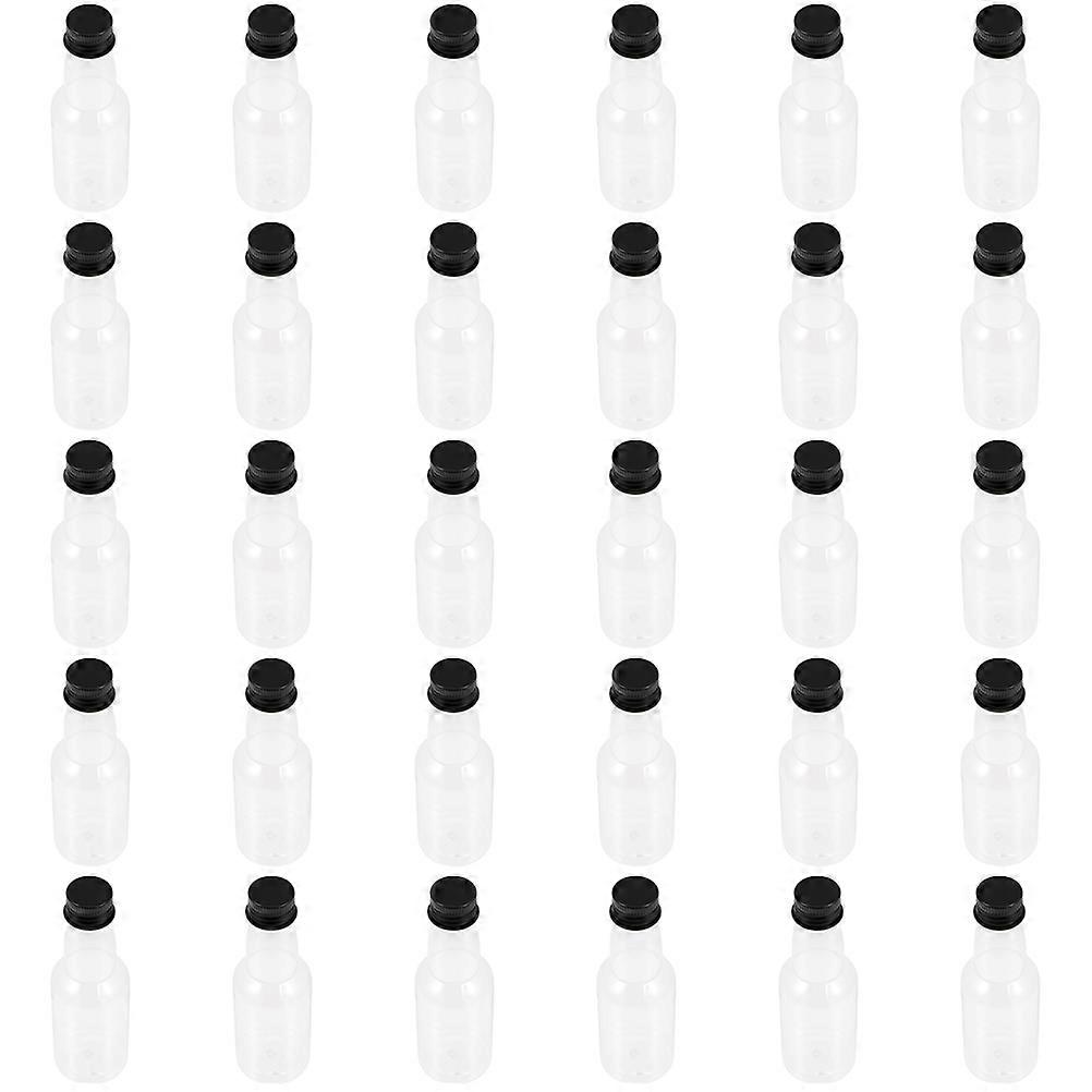 Mini Plastic Bottles With Caps Small Bottles For Liquids Flat-Bottomed Dining Hall Use 30Pcs