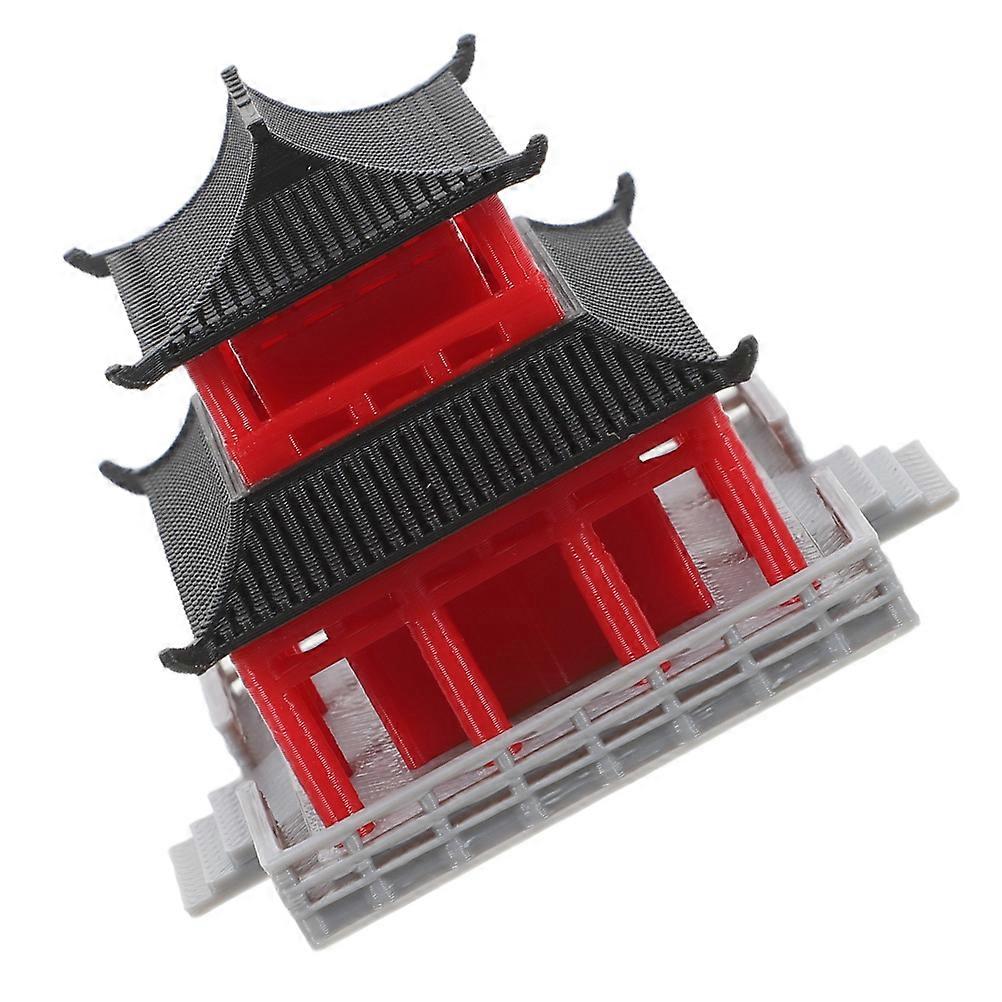 Red PLA Plastic Ancient Pavilion Statue for Decoration Reliable Durable Lightweight