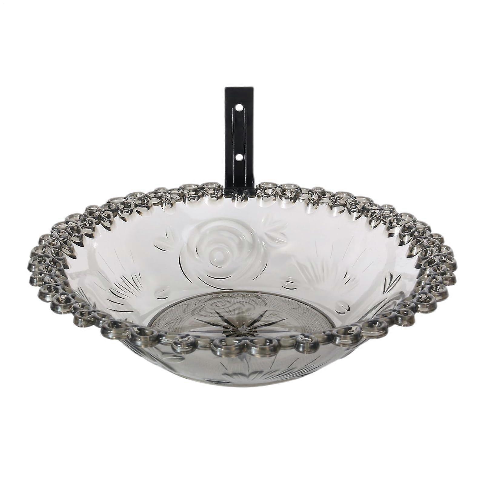 Bird Bath Outside - Transparent Basin Bird Bath for Garden, Compact Wall Design, Cute Hummingbird Feeder, Gray