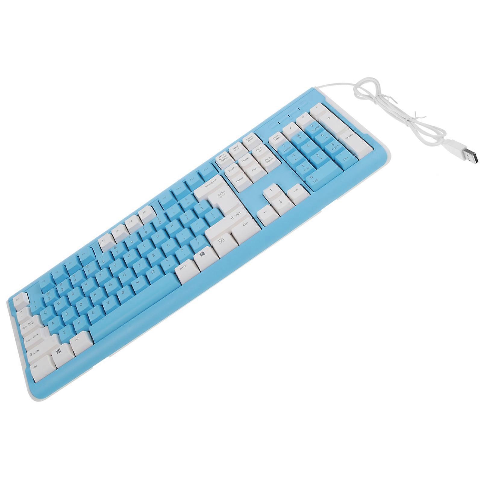 Blue Gaming Keyboard with Workmanship and Number Pad for USB Wired Use ABS