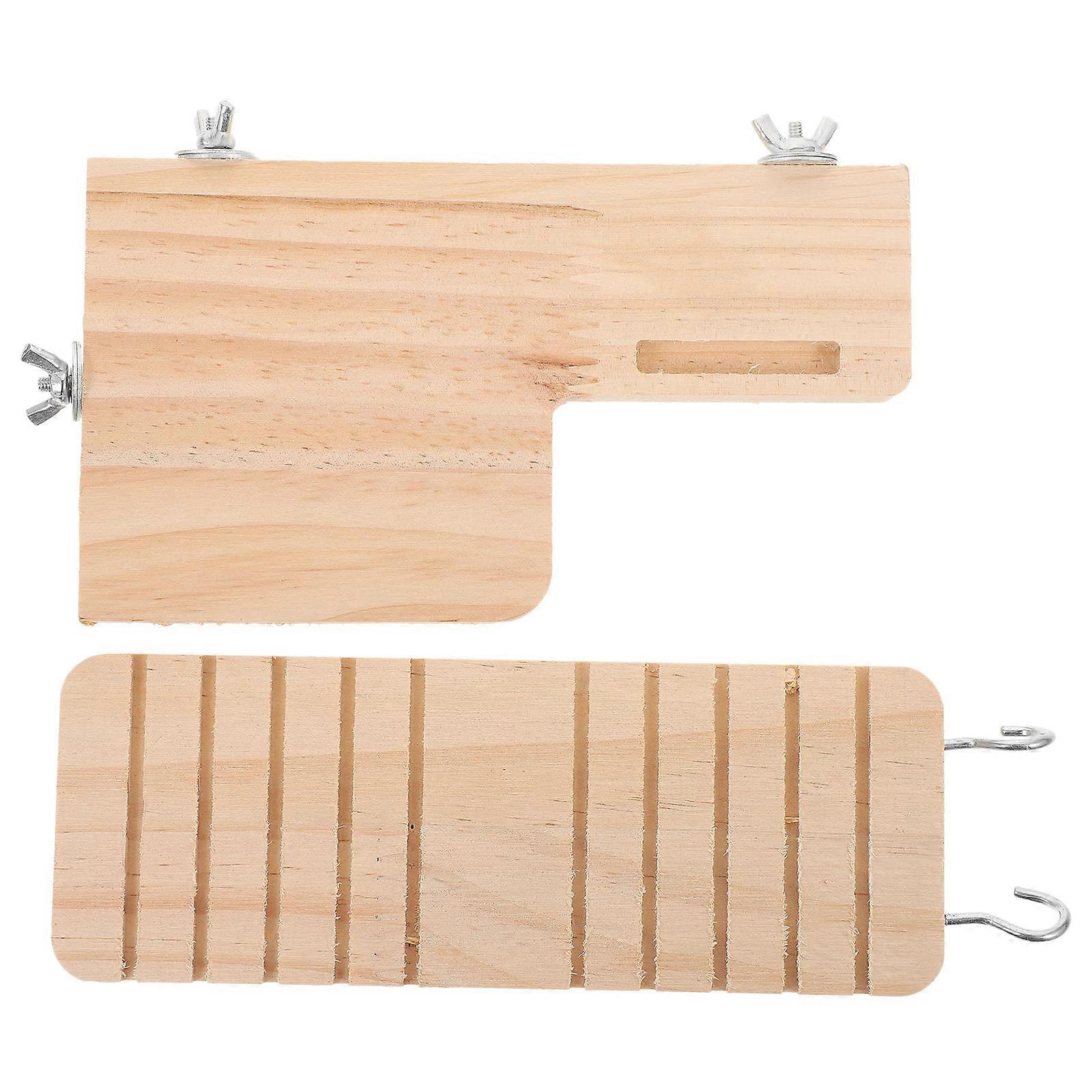 1 Set Hamster Wooden Climbing Toy Ladder Plaything Cage Hanging Platform Anti Biting