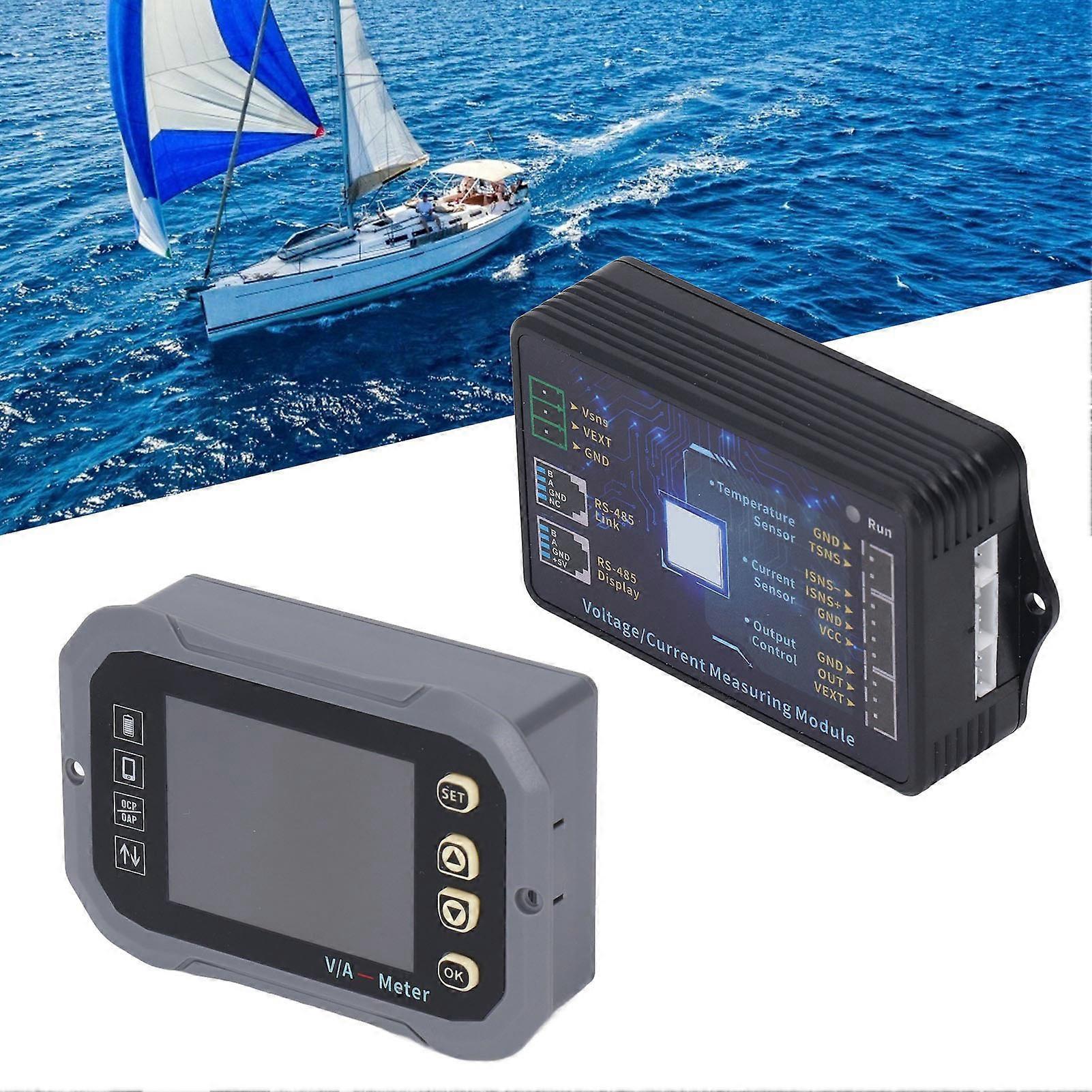 Battery Monitor 400A 2.4in Ultra Clear Display with Shunt 0‑120V Voltage Current Meter