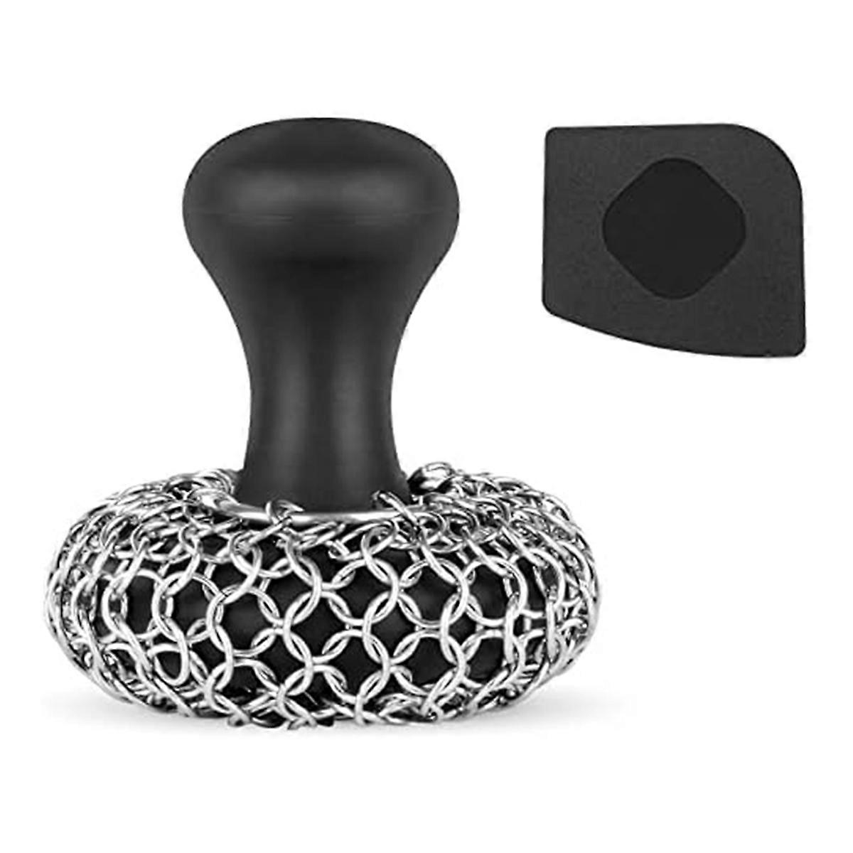 Cast Iron Scrubber - 316 Cast Iron Cleaner Scrubber Chainmail Scrubber for Cast Iron Pans Skillet Scrubber