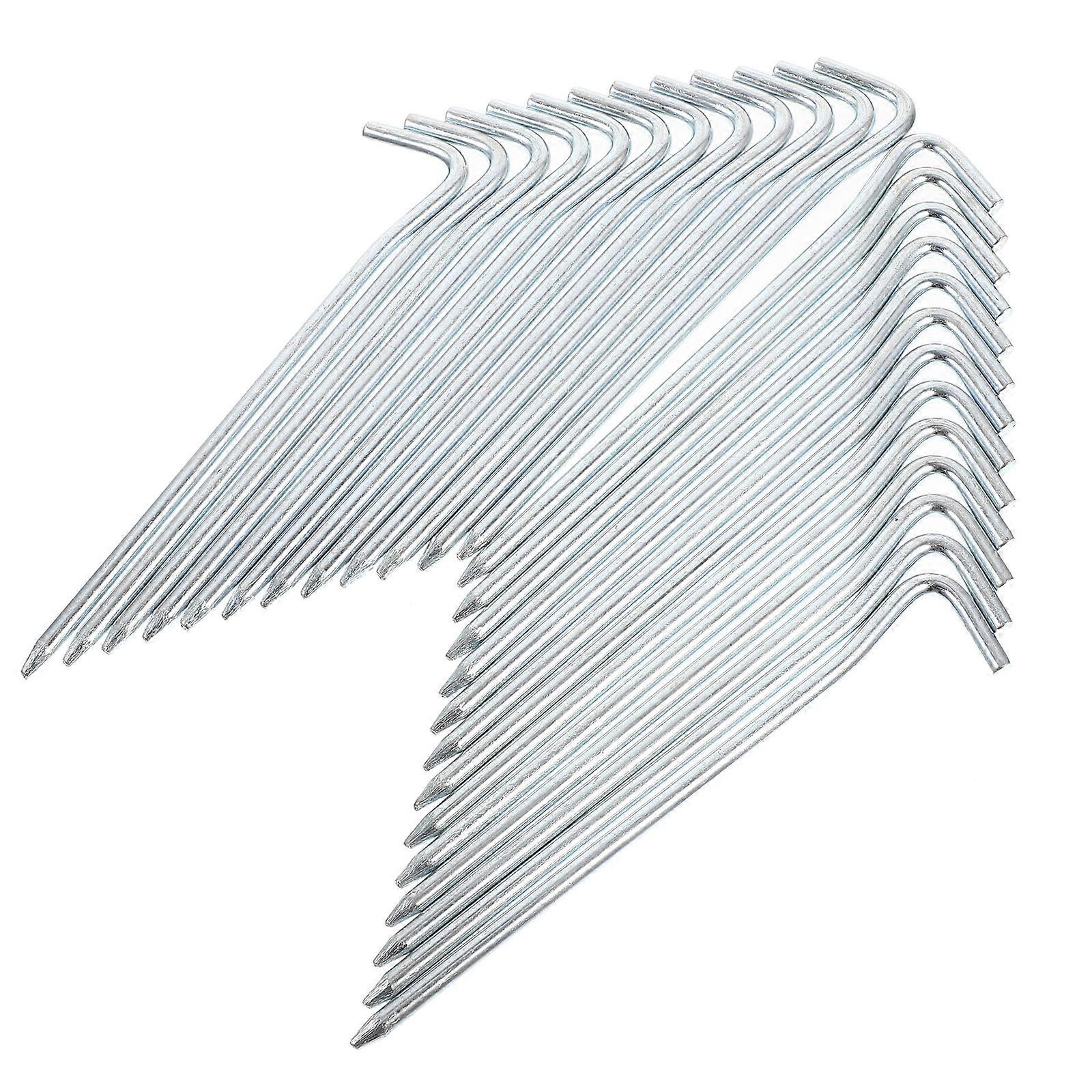 Metal Tent Pegs 25Pcs Securing Canopy Simple Design 7.07X1.18X0.20in Garden Beach Use