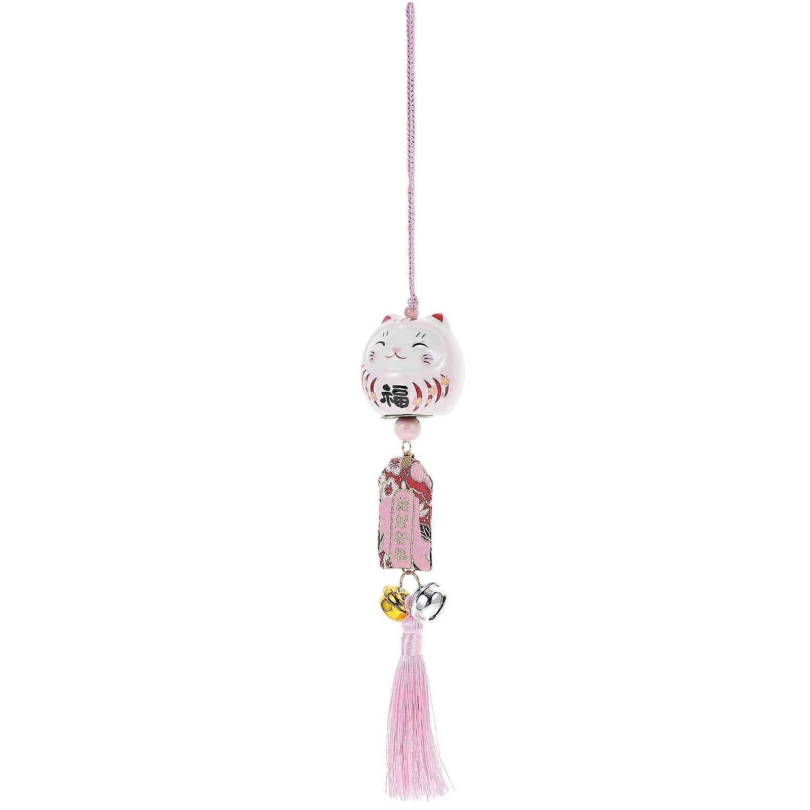 Cat Shape Car Hanging Charm With Tassel For Gift Giving And Shop Opening 4.5X33CM Japanese Style Decoration 1Pcs