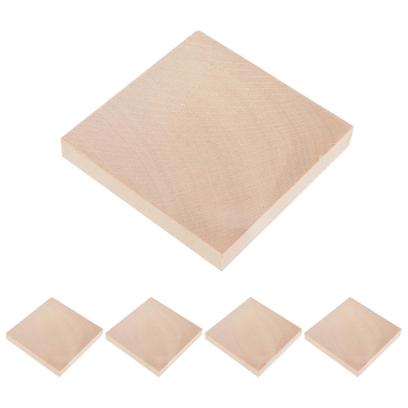 5Pcs Durable Wood Cup Mats Square Table Mats For Craft Enthusiasts Dining Room Khaki Color