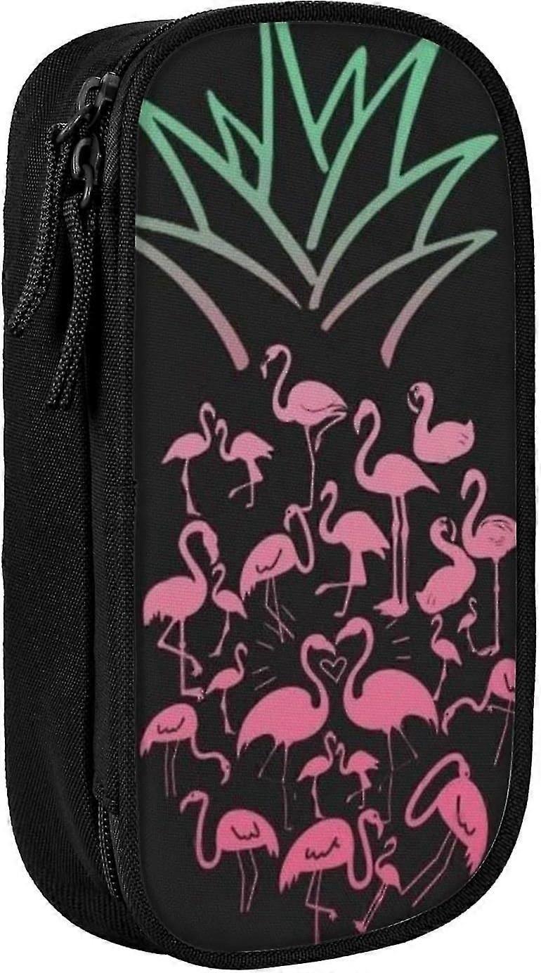 Pineapple Flamingos Printed High Capacity Pencil Pen Case,Durable Pencil Bag Pouch Box Organizer Cases,for Men Women62289