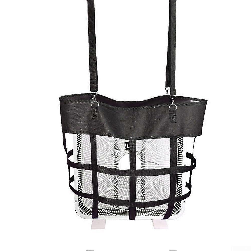 Stall box fan holder bag for horses, easy setup for air circulation in the stable.