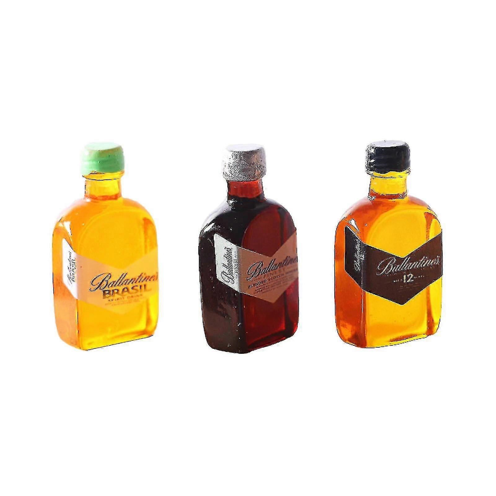 3 قطع / مجموعة زجاجات ويسكي مصغرة لون مشرق ديكور المنزل المدمجة دمية صغيرة زجاجة النبيذ للترفيه Kaesi -gt