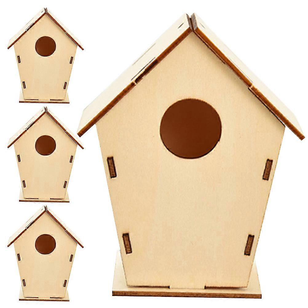 Mini House Design Graffiti Ornaments Suitable For Families And Friends During Christmas 4Pcs