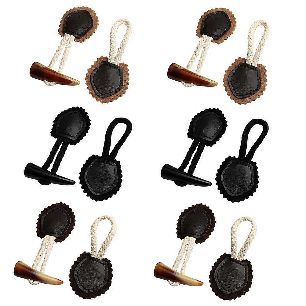 Closure Horn Button Toggle Coat Buttons 6 Pairs For Coats Assorted Color Easy To Use Sewing Craft