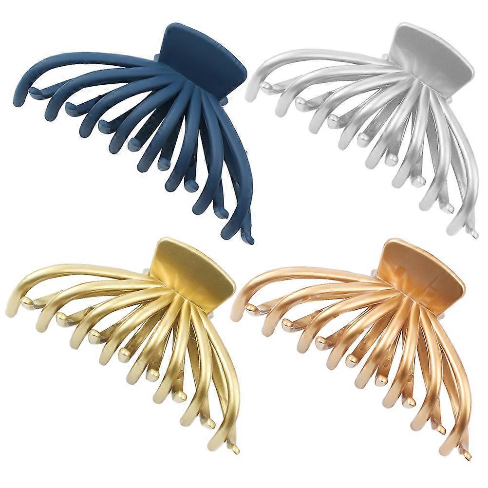 4PCS Large Matte Hair Claw Clips for Thick Hair Durable, Non Slip Jaw Grip Clamps for Women's Daily Grooming, Exercise & Cooking Styling Accessories