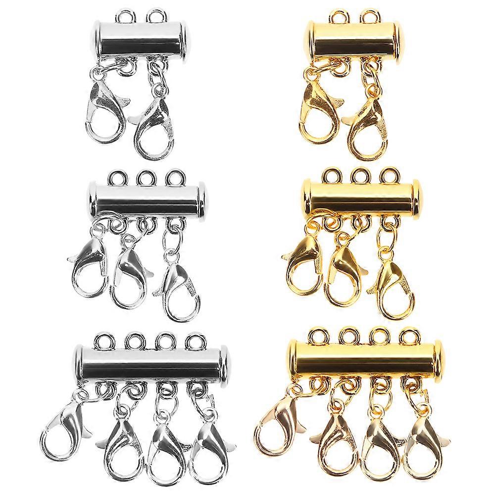 Lightweight Layering Necklace Clasps Set 6pcs Durable Connector for Jewelry Making, Tangle to Store