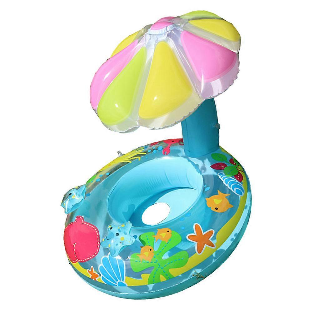 Inflatable Design Water Surface Swim Seat Ring Child Water Playing Device 65x65cm Floatation Function 1Pcs