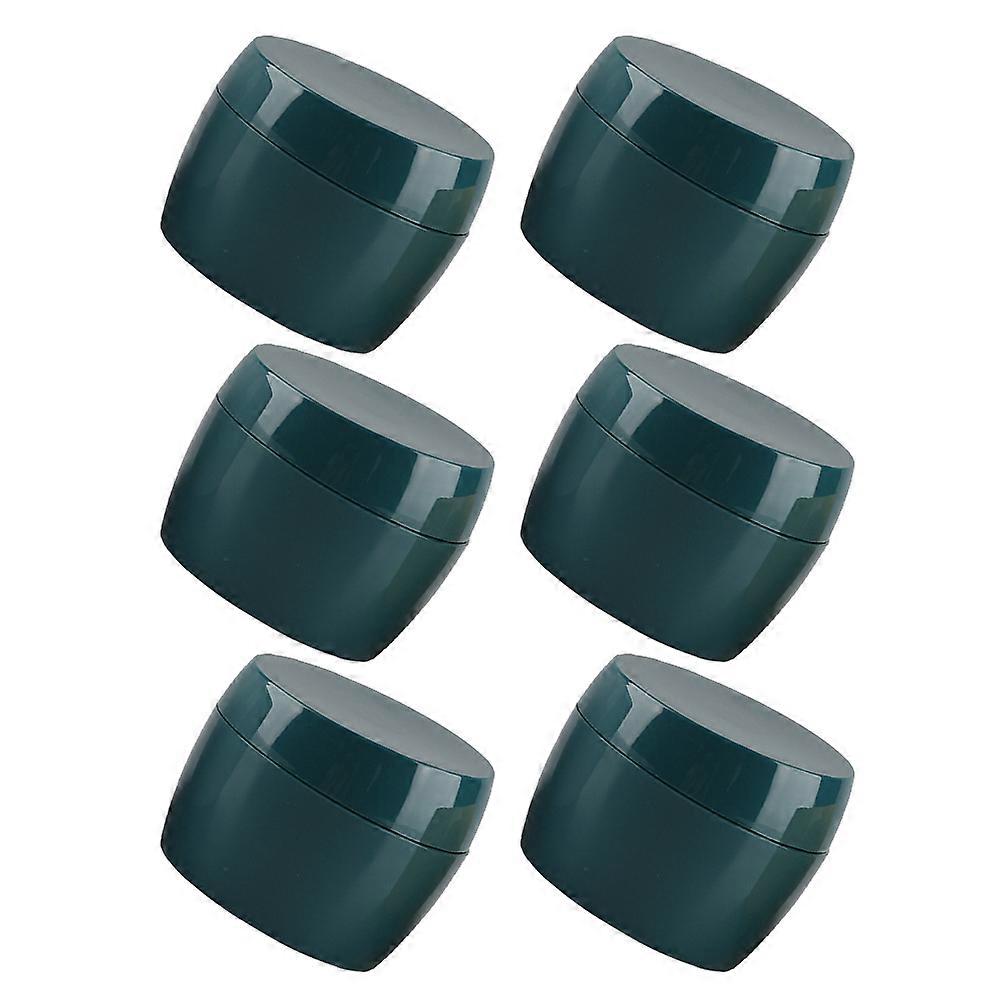 6pcs Dark Green Cosmetic Jars for Storage Tight Seal Travel Containers Easy to Clean Plastic