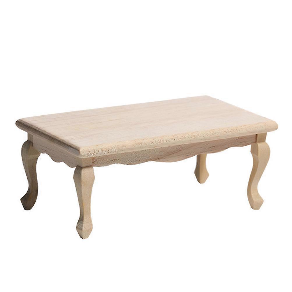 Beige Miniature Furniture Tea Table Model Made of Durable Plastic for Decoration in Mini House Accessories
