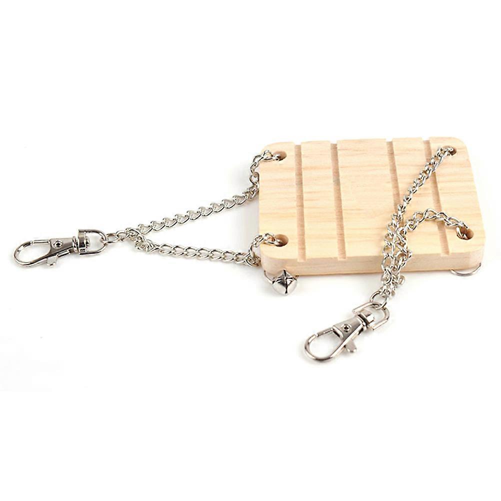 Light Yellow Wooden Swing Toy for Small Pets Playing with Excellent Craftsmanship and Natural PP