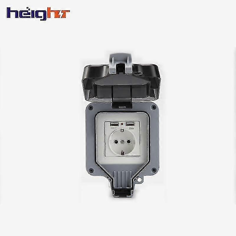 Germany IP66 Waterproof Double Outdoor Electrical Socket, High-Quality Wall Mount, Style c