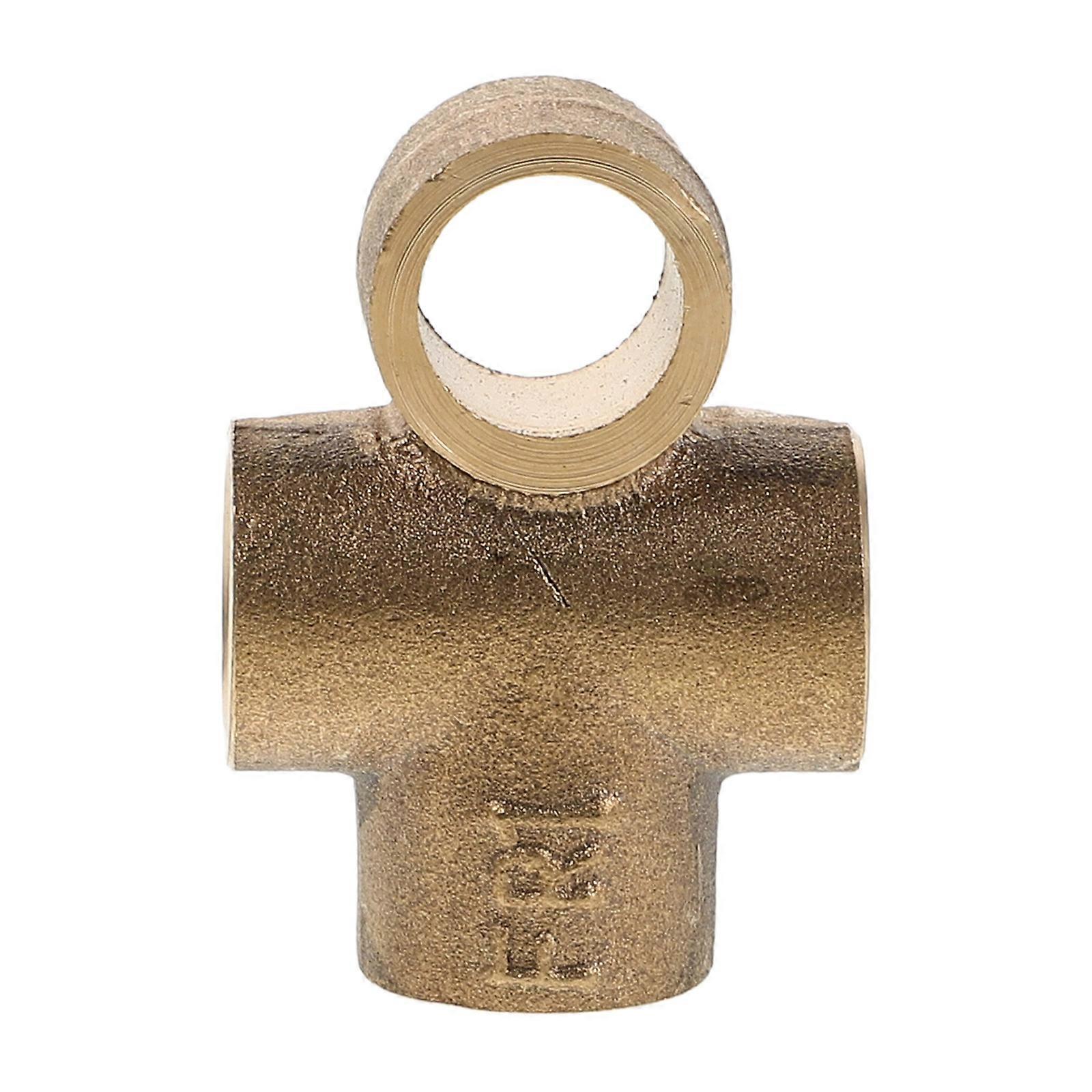 Brass Tee Connector for Automotive Fuel Lines, Durable Multipurpose Design for Efficient Industrial Oil Pipe Connections