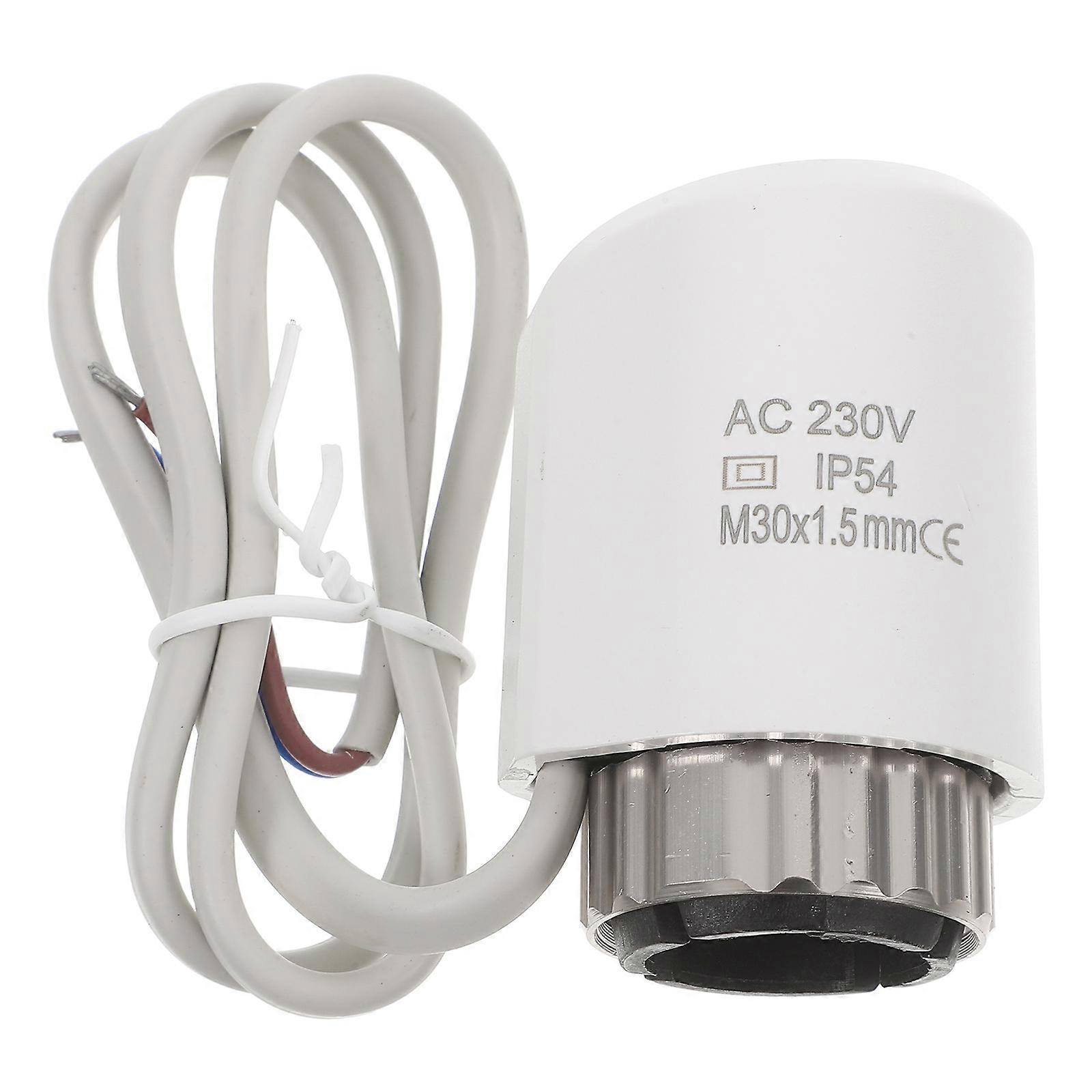 White Temperature Control Valve for Central and Underfloor Heating Systems Precision Electric Actuator 6.5 x 4.2 inches