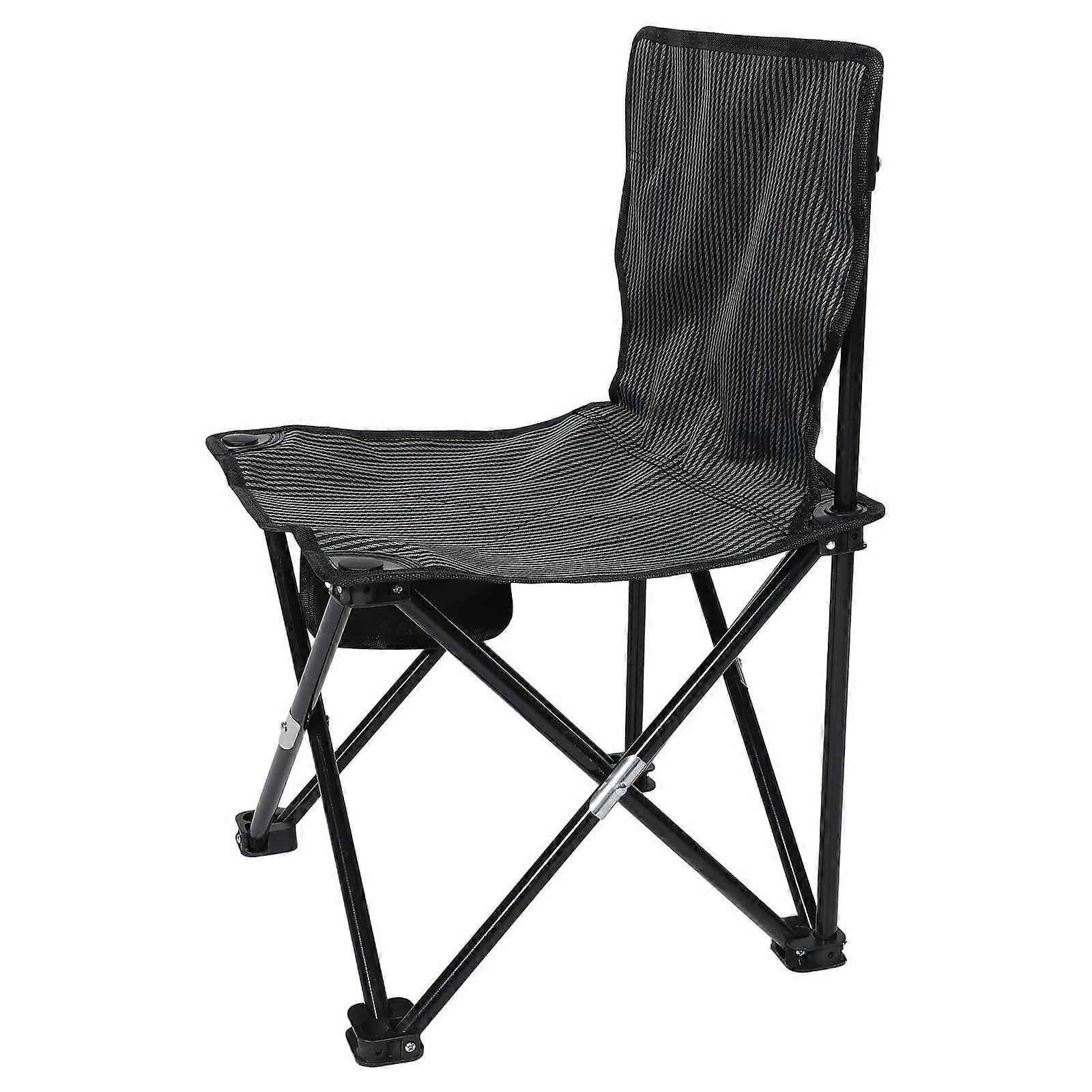 Durable Folding Chair For Camping And Fishing Lightweight Portable Grey Comfortable Seating 1Set
