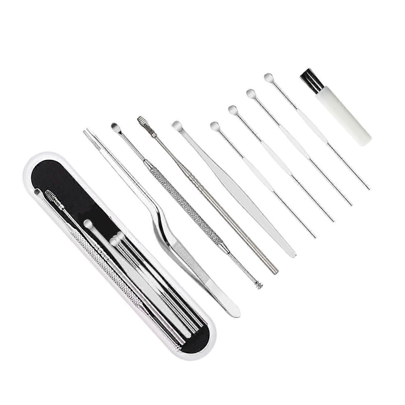 Ear Wax Remover Tool Set - 8 Piece Ear Cleaning Kit with Portable Storage Box, Non-Slip Grip, Spiral Design for Gentle Ear Massage