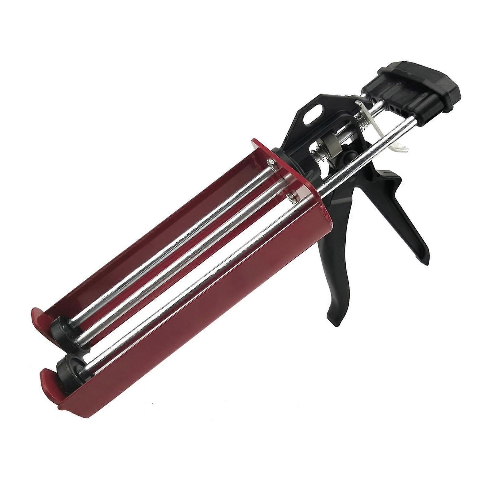 Triplerod drive for performance twocomponent cartridge gun, safe for double cartridges, cartridge gun with comfort grip