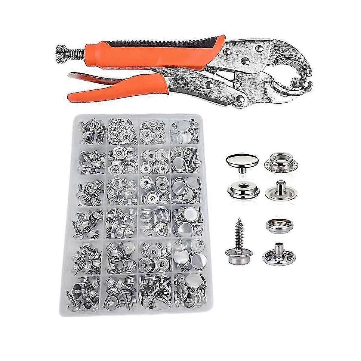 Snap Fastener Tool Kit with Adjustable Pliers and Snap Button Set