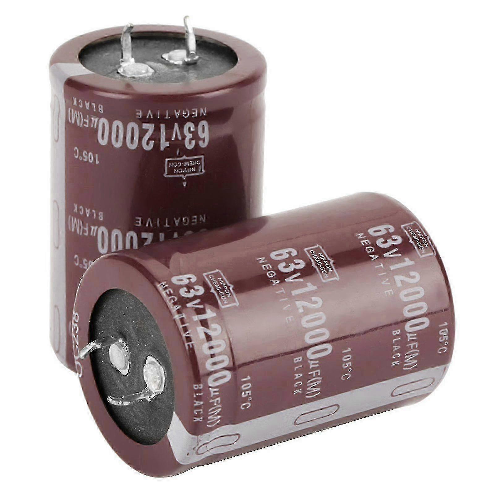 Electrolytic capacitors, 2 pieces of 63V 12000F, suitable for circuit control and compliant with EU standards