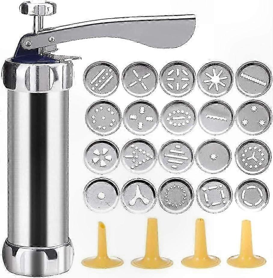 Biscuit Maker Stainless Steel 20PCS Shaper Cutter Decorating Cookie Press Pump Machine