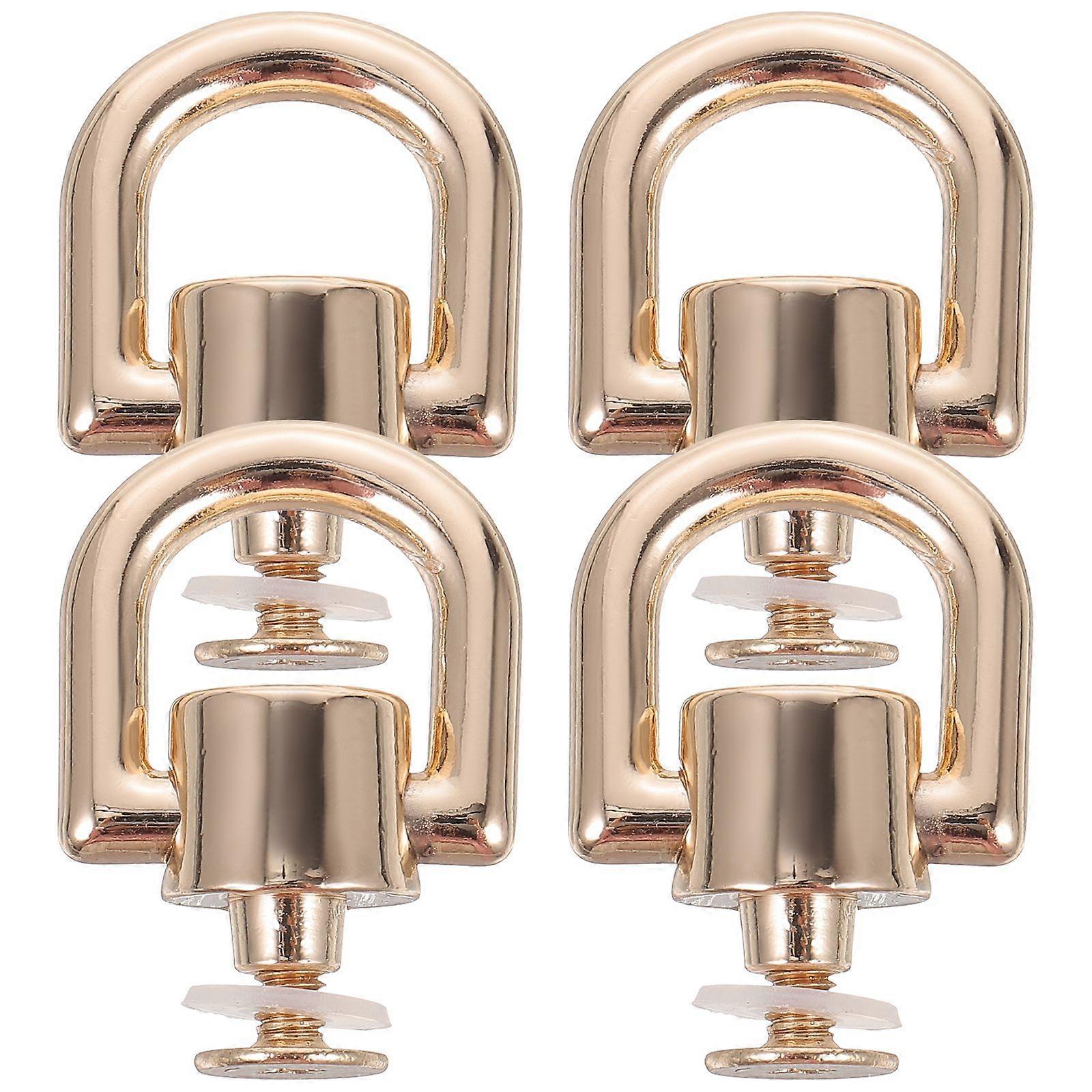 4Pcs Rotatable Rivet Stud D Rings Multi-function D Rings Rotating Backpack Purse Accessories
