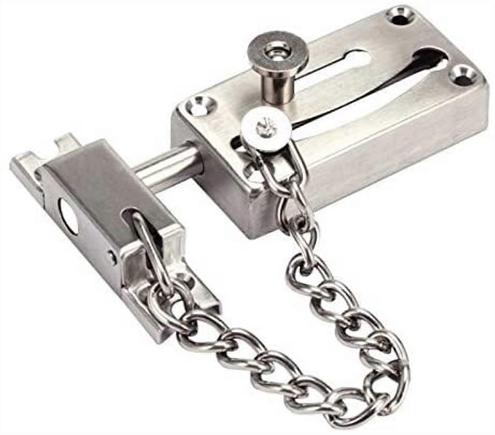 Door Chain Lock Stainless Steel Deadbolt Gate Latch with Security Limiter and Anti-Theft Chain Buckle for Home Use