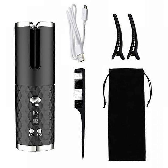 Cordless Automatic Rotating Curler Hair Curler Cordless Ceramic Black